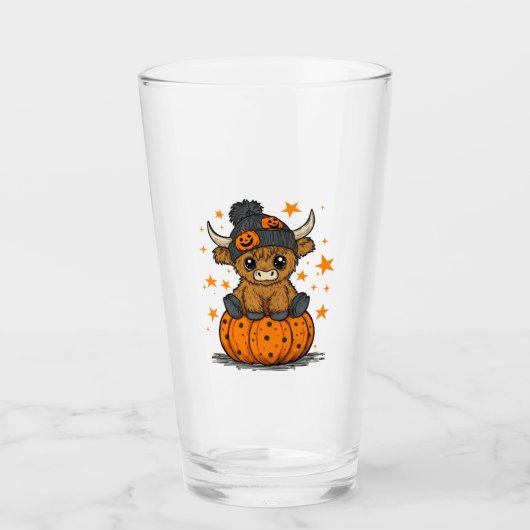 Verre Vache Highland Retro Halloween (Devant)