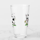 Verre Vache mignonne en vert dessin animé sur le terrain (Gauche)