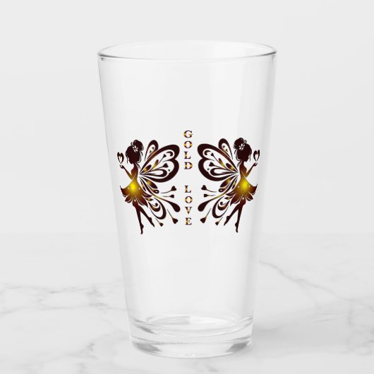 Verre Vaisselle dorée pour boire l'amour (Devant)