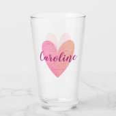 Verre Valentine Coeur rose (Dos)