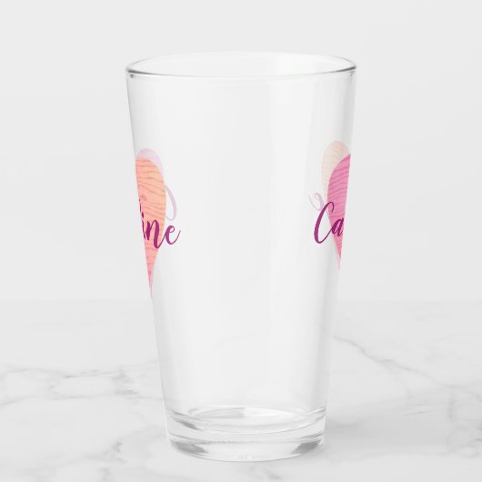 Verre Valentine Coeur rose (Droite)