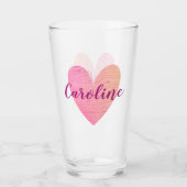 Verre Valentine Coeur rose (Devant)