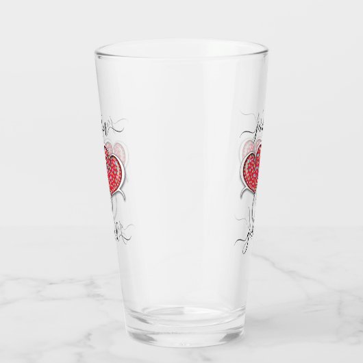 Verre Valentine Élégant Coeurs Interverrouillés Design (Droite)