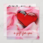 Verre Valentine's Day Heart Rose Petals Carte cade (Devant / Derrière)