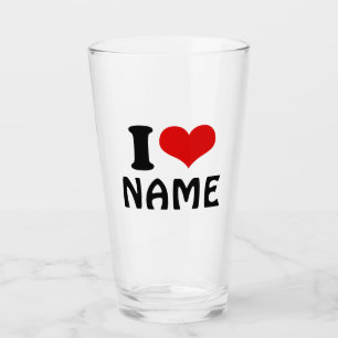 Verre Valentines personnalisables Jour J'aime Coeur Pers