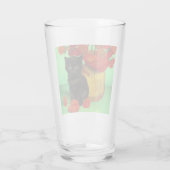 Verre Van Gogh Black Kitten Fleurs rouges (Dos)