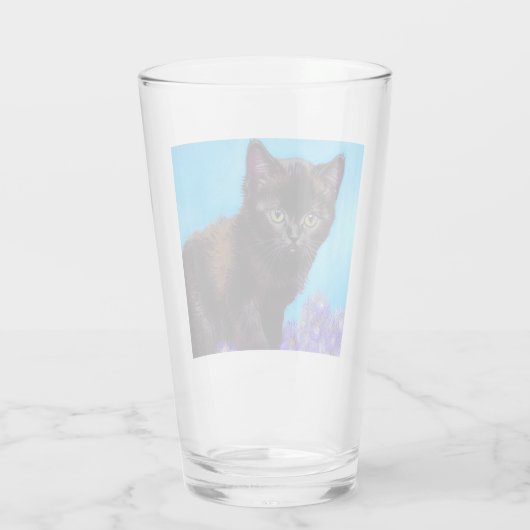 Verre Van Gogh Chat et fleurs (Dos)
