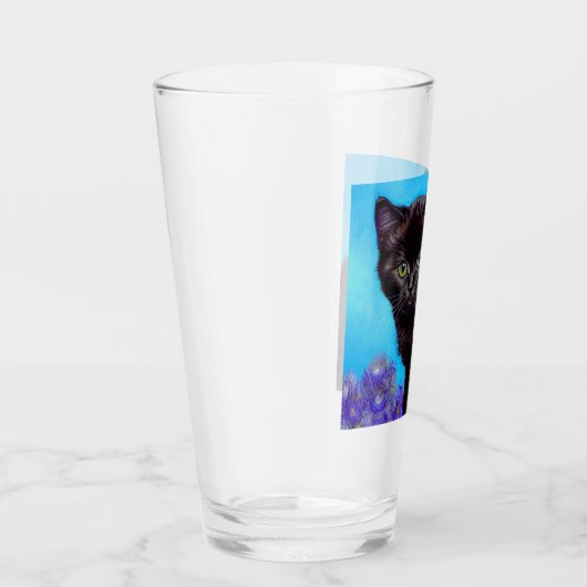 Verre Van Gogh Chat et fleurs (Droite)