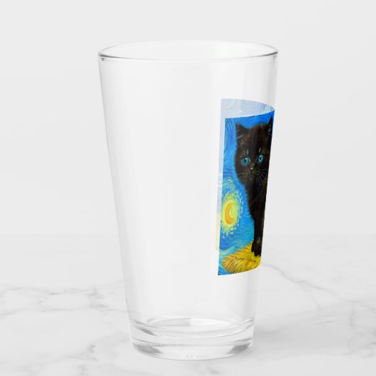 Verre Van Gogh Style Starry Night Cat (Droite)