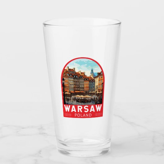 Verre Varsovie Pologne Travel Art Vintage (Devant)