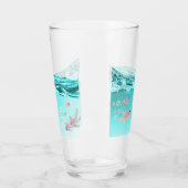 Verre vaso  con agua azul  y peces (Gauche)