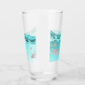 Verre vaso  con agua azul  y peces (Droite)