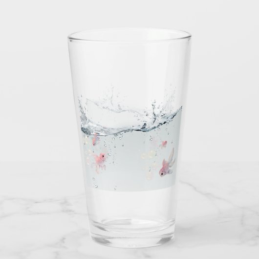Verre Vaso de cristal con peces (Dos)