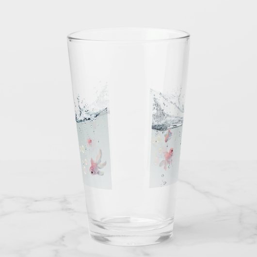 Verre Vaso de cristal con peces (Gauche)