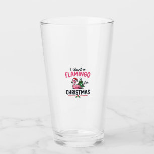 Verre Vecteur de citation de Noël flamant rose