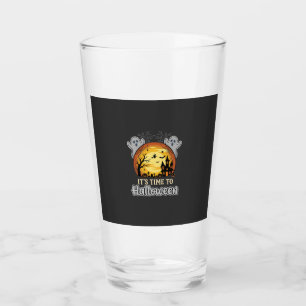 Verre Vecteur de lune hantée Halloween fantômes et cimet