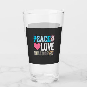 Verre Vecteur Peace Love Bouledogue