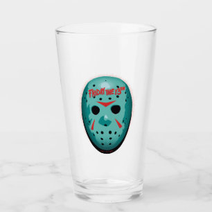 Verre Vendredi 13 Graphique de masque de hockey bleu