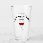 Verre Veni, Vidi, Vino Funny Vine Lover Latin Phrase (Dos)