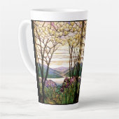 Verre verni Art Nouveau Fleurs d'Iris Mug latte (Angle gauche)
