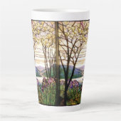 Verre verni Art Nouveau Fleurs d'Iris Mug latte (Devant)