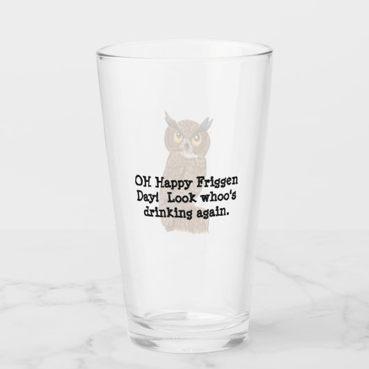 Verre Verrerie potable de hibou d'humour (Dos)