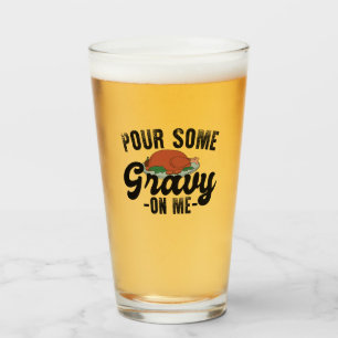 Verre Versez de la sauce sur moi dinde jour de Thanksgiv