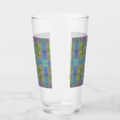 Verre Vert bleu violet géométrique (Gauche)