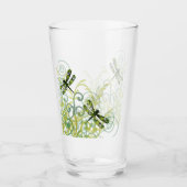 Verre vert de boissons de libellules (Devant)