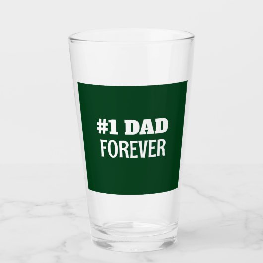 Verre Vert et blanc #1 Papa Forever Fête des pères Cadea (Devant)