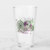 Verre Vert et violet avec Coeurs Whimsical (Dos)
