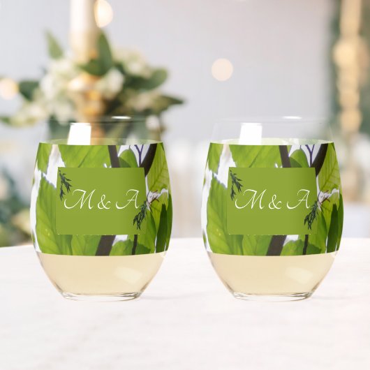 Verre vert Feuille Mariage sans pierre (Insitu (Mariage))