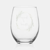 Verre vert Floral Mariage sans pierre (Verso)