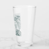 Verre vert foncé & turquoise monstère feuilles & lys con (Gauche)