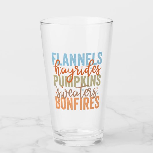 Verre Vibes d'automne amusantes (Devant)