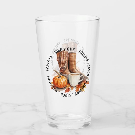 Verre Vibes D'Automne Cosy - Bottes, Épices Citrouilles, (Dos)