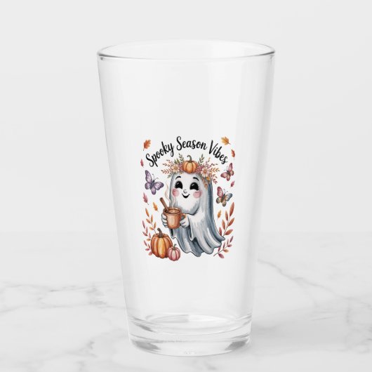 Verre Vibes de la Saison Effrayante Fantôme (Devant)