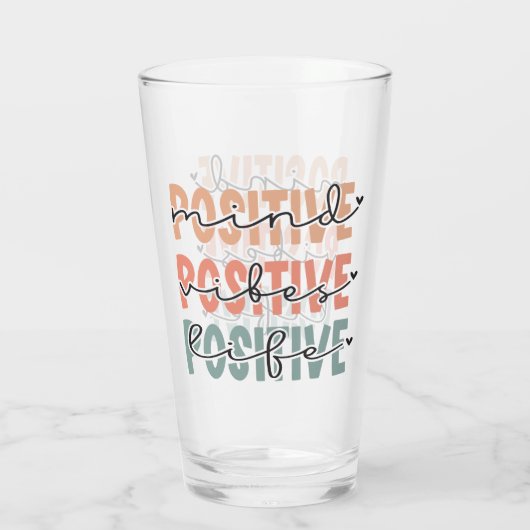 Verre Vibes de l'esprit positif Citation d'affirmation d (Dos)