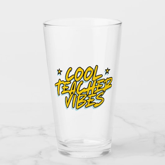 Verre VIBES DE PROF ENSEIGNANT COOL Cadeau de la fête de (Devant)
