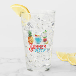 Verre Vibes d'été amusantes Aquarelle colorée Cocktails