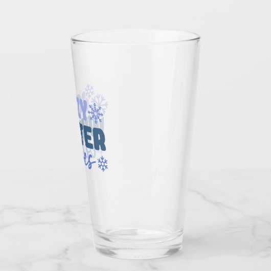 Verre Vibes d'hiver confortables - Typographie du flocon (Gauche)