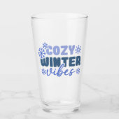 Verre Vibes d'hiver confortables - Typographie du flocon (Devant)