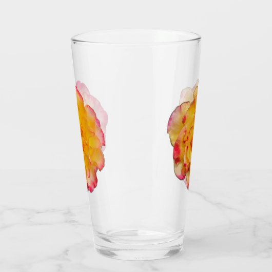 Verre Vibrant Yellow and Pink Rose Drinking Glass (Gauche)
