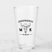 Verre Vieux Ouest Cowboy Personnalisé Groomsmen Monogram (Devant)