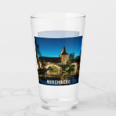 Verre Vieux pont médiéval la nuit à Nuremberg (Dos)