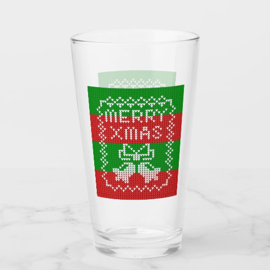 Verre Vilain pull motif sonnettes Joyeux fils Xmas (Devant)