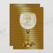 Verre Vin Sur Mariage Or Cartes Numéro De Table (Devant / Derrière)