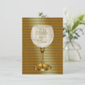 Verre Vin Sur Mariage Or Cartes Numéro De Table (Debout devant)