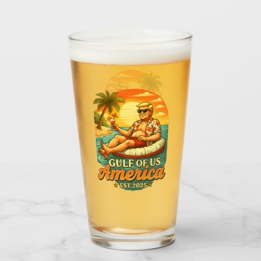 Verre Vintage drôle Trump Amérique du Golfe 2025 (Devant (rempli))