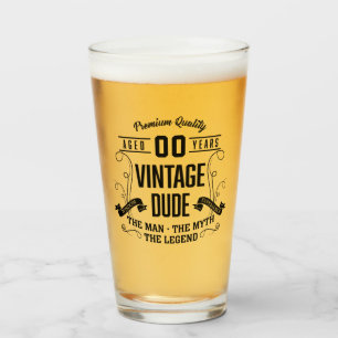 Verre Vintage Dud'âge personnalisé